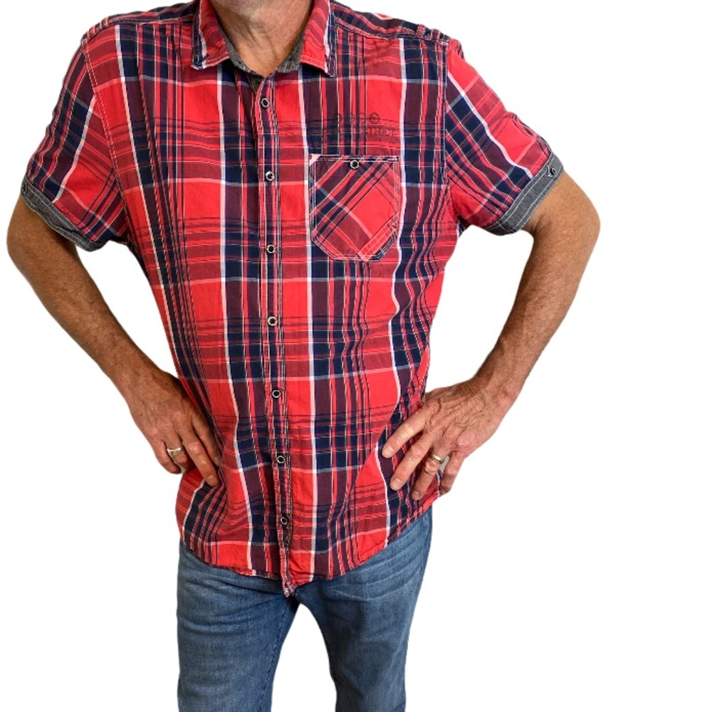 URBAN DISTRICT Angelo Litrico Red Plaid Shirt XL